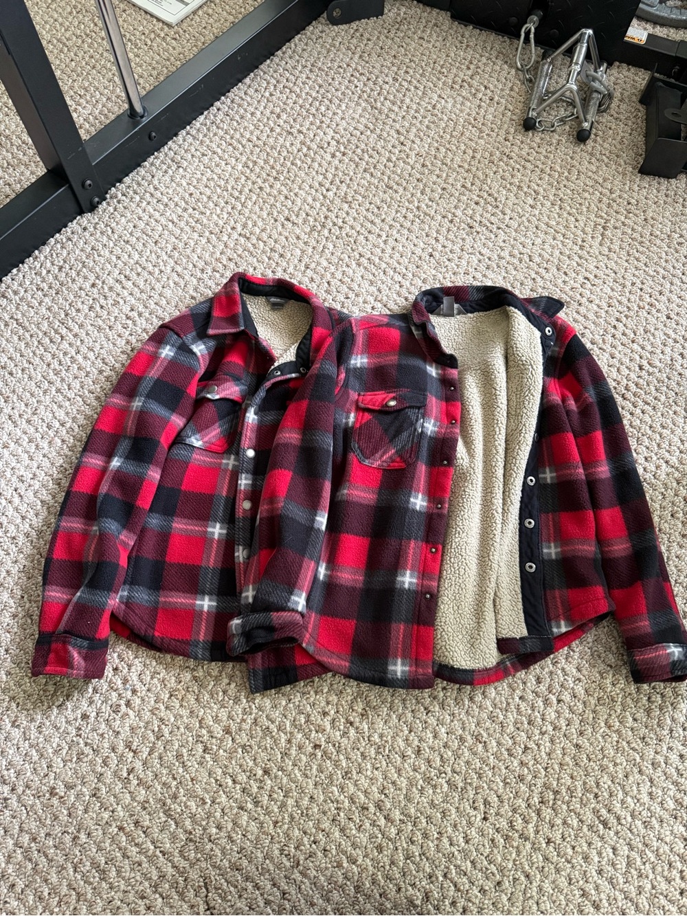 2 Kids Red & Black Plaid Sherpa-Lined Jacket